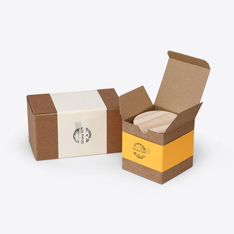 Kleine Luxus-Box aus recyceltem Farbdruck-Logo-Verpackungspapier