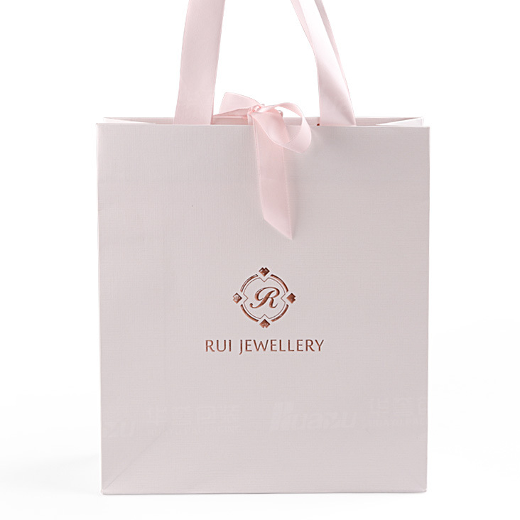 Luxusmode Custom Design Logo Printing Großhandel Eco Friendly Shopping Packaging White Paper Paper Bags mit Griff